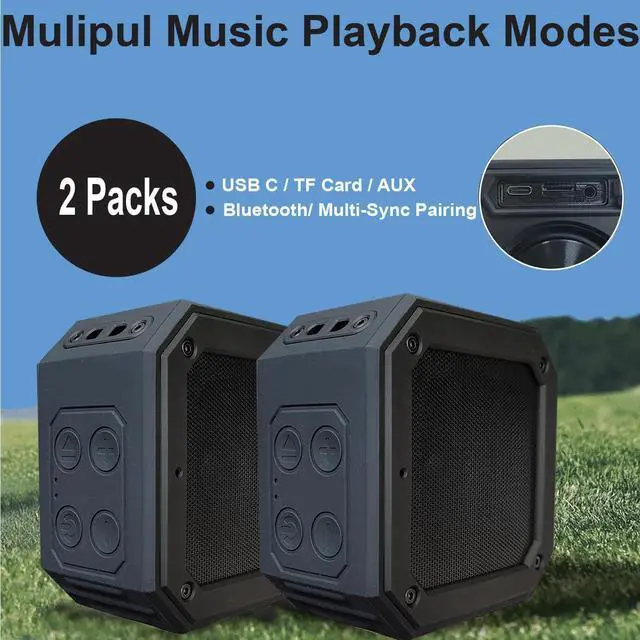 Alt view image 3 of 7 - 2-Pack Golf Cart Bluetooth Speaker | 30W Loud Stereo | Magnetic Mount | IPX7 Waterproof | Rugged & Shockproof (X1)