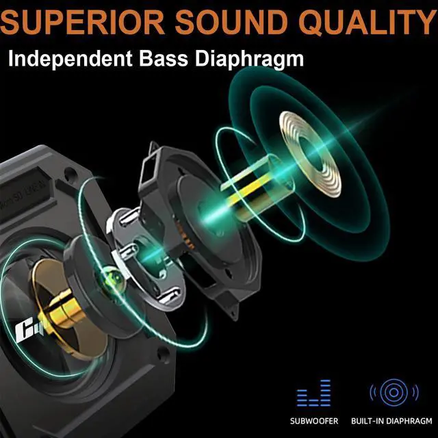 Alt view image 5 of 7 - 2-Pack Golf Cart Bluetooth Speaker | 30W Loud Stereo | Magnetic Mount | IPX7 Waterproof | Rugged & Shockproof (X1)