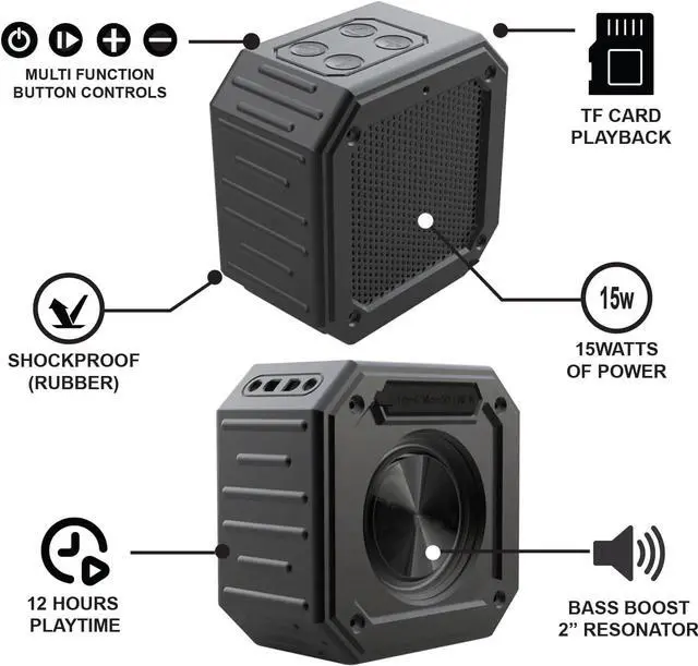 Alt view image 6 of 7 - 2-Pack Golf Cart Bluetooth Speaker | 30W Loud Stereo | Magnetic Mount | IPX7 Waterproof | Rugged & Shockproof (X1)