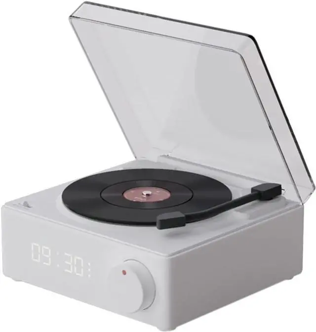 Main image of Vintage Vinyl Record Player Style Bluetooth Speaker Phonograph Style Retro Bluetooth Speaker White Cute Look Gift for Girls Good Bass Enhancement Loud Volume
