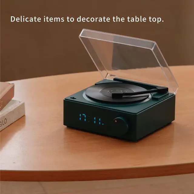 Alt view image 7 of 7 - Vintage Vinyl Record Player Style Bluetooth Speaker Phonograph Style Retro Bluetooth Speaker White Cute Look Gift for Girls Good Bass Enhancement Loud Volume