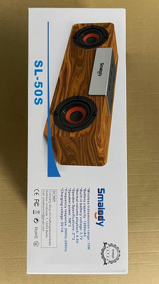 Alt view image 7 of 7 - Smalody Wood Retro Bluetooth Speaker, Portable Mini Wireless Bluetooth Speakers, Vintage Wooden Speaker for Room Decoration, Perfect for Cafes, Restaurants, Vintage Coth Stores, Bedroom etc