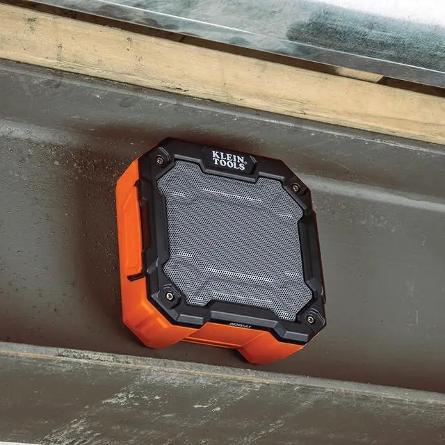 Alt view image 7 of 7 - Klein Tools AEPJS3 Bluetooth Jobsite Speaker With Magnet and Hook, 20-Hr Run Time, Charge Via USB A or C, Pair Multiple Speakers Via Broadcast, Hands Free Capable