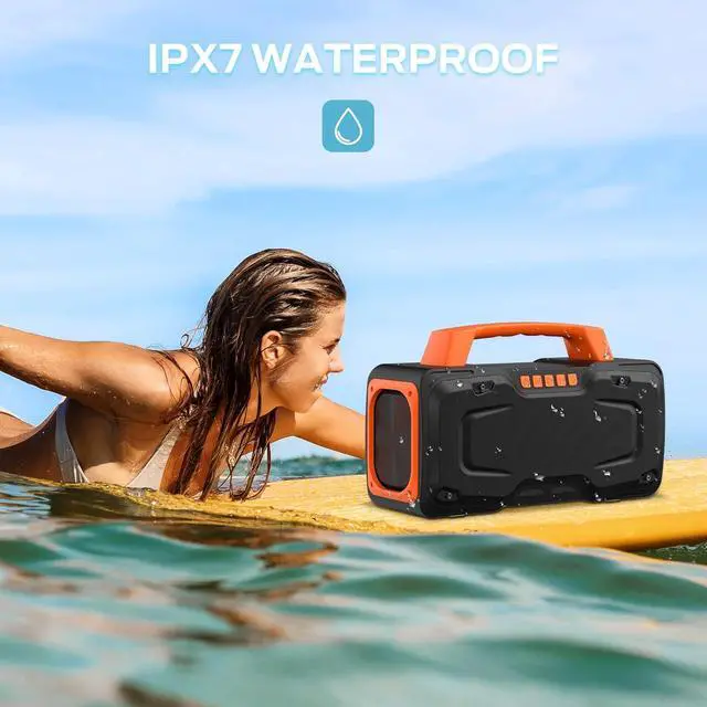 Alt view image 2 of 7 - BUGANI Bluetooth Speaker - 80W Portable Wireless Speaker IPX7 Waterproof, 24H Playtime, Mic & AUX USB, Perfect for Parties & Pool