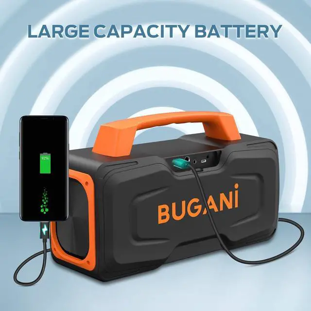 Alt view image 5 of 7 - BUGANI Bluetooth Speaker - 80W Portable Wireless Speaker IPX7 Waterproof, 24H Playtime, Mic & AUX USB, Perfect for Parties & Pool