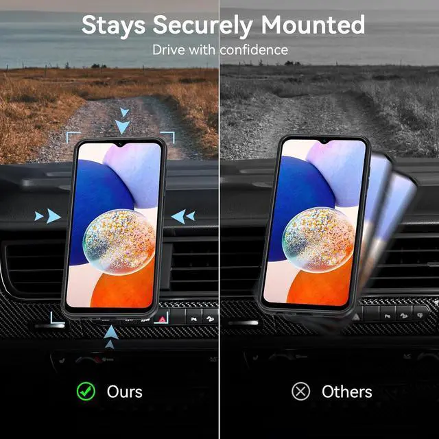 Alt view image 3 of 7 - Magnetic Case for Samsung Galaxy A15, Samsung A15 5G Case with Screen Protector, [Military-Grade Drop Protection] Transparent Back Protective Phone Case Shockproof for Samsung A15 (Black)