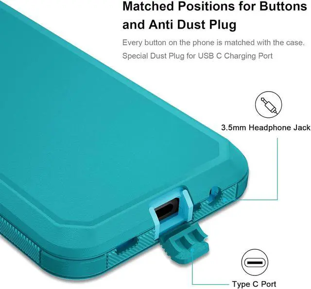 Alt view image 4 of 6 - Jiunai for Samsung Galaxy A12 case, Dual Layer Shockproof Drop Protection Outdoor Sports Tough Hybrid Bumper Rugged Rubber Cover Defend Matte Armor Phone Case for Samsung Galaxy A12 5G 2021 Teal