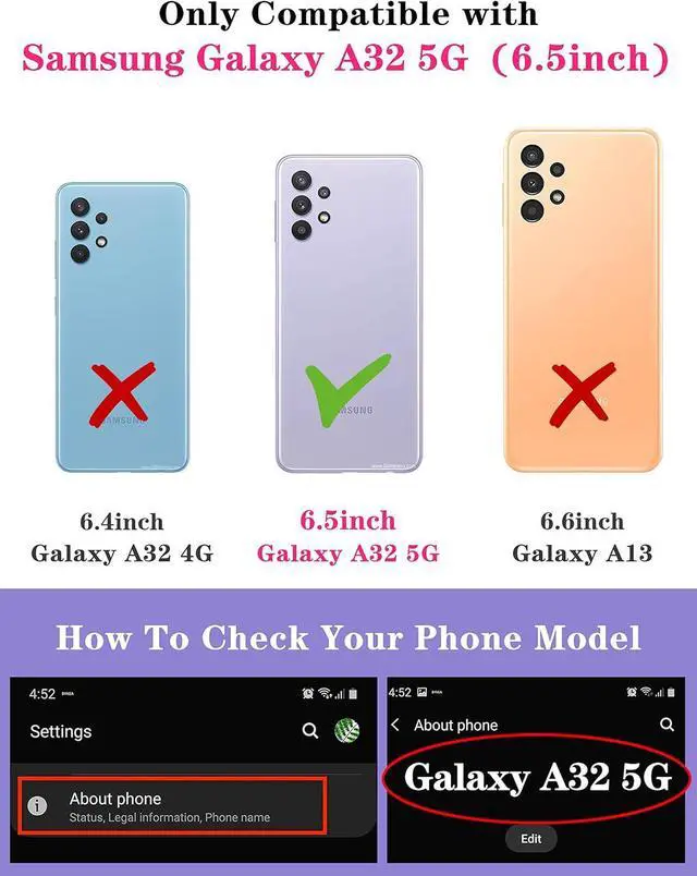 Alt view image 2 of 6 - Goocrux (2in1 for Samsung Galaxy A32 5G Case Sun and Moon Women Girls Cute Stars Space Phone Cover with Slide Camera Cover+Ring Holder Fashion Golden Print Design Cases for Galaxy A 32 6.5''