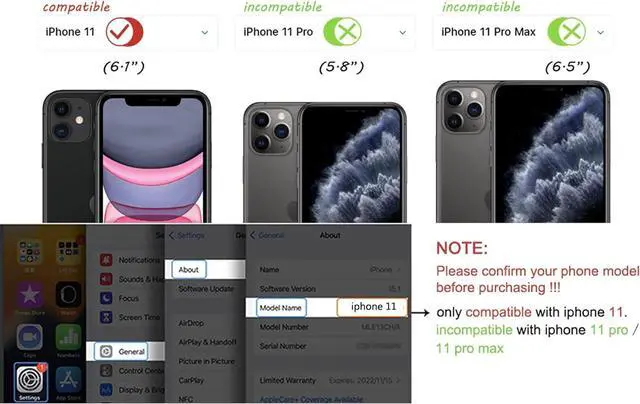 Alt view image 2 of 7 - Design for iPhone 11 Case for Women Soft Phone Case 11 iPhone 6.1 & Bumper Shockproof Corner (Blue)