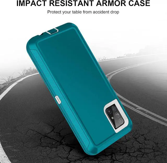 Alt view image 3 of 7 - Jelanry for Samsung A71 5G Case Heavy Duty Protective Shell [Not for A71 5G UW SM-716V] Shockproof Sports Anti-Scratches Cover Non-Slip Bumper Hybrid Phone Case for Samsung Galaxy A71 5G, Mint/White