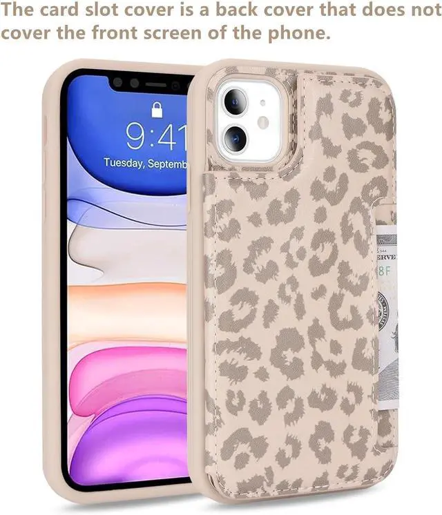 Alt view image 3 of 7 - iCoverCase Compatible with iPhone 11 Case with Card Holder, Wallet Phone Case for Women Men RFID Blocking PU Leather Protective Case 6.1 Inch (Beige Leopard)