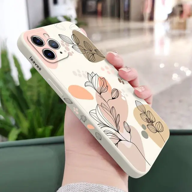 Alt view image 2 of 7 - for iPhone 11 Pro Case, for iPhone 11 Pro Phone Case Side Creative Morandi Line Flower Design Prints Slim Soft Shockproof Cover Protective for iPhone Case 11 Pro-Morandi White