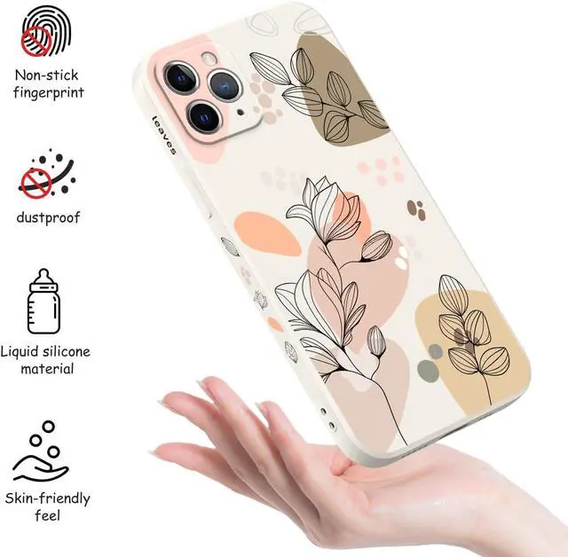 Alt view image 5 of 7 - for iPhone 11 Pro Case, for iPhone 11 Pro Phone Case Side Creative Morandi Line Flower Design Prints Slim Soft Shockproof Cover Protective for iPhone Case 11 Pro-Morandi White