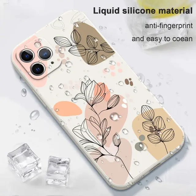 Alt view image 6 of 7 - for iPhone 11 Pro Case, for iPhone 11 Pro Phone Case Side Creative Morandi Line Flower Design Prints Slim Soft Shockproof Cover Protective for iPhone Case 11 Pro-Morandi White