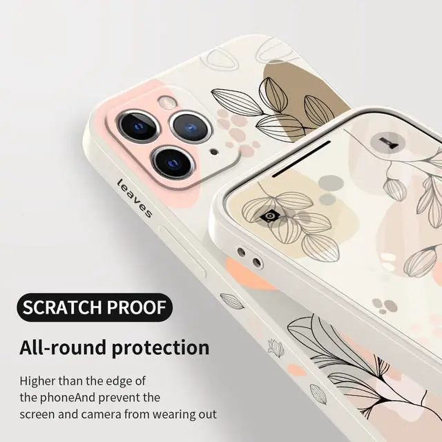 Alt view image 7 of 7 - for iPhone 11 Pro Case, for iPhone 11 Pro Phone Case Side Creative Morandi Line Flower Design Prints Slim Soft Shockproof Cover Protective for iPhone Case 11 Pro-Morandi White