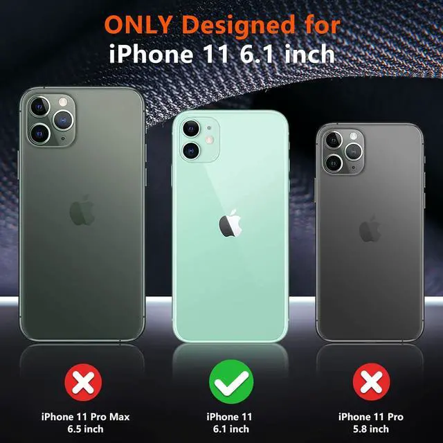 Alt view image 7 of 7 - SPIDERCASE Shockproof for iPhone 11 Case,[10 FT Military Grade Drop Protection],with 2 pcs[Tempered Glass Screen Protector+Camera Lens Protector] Heavy Duty Full-Body Protective Phone Case, Black