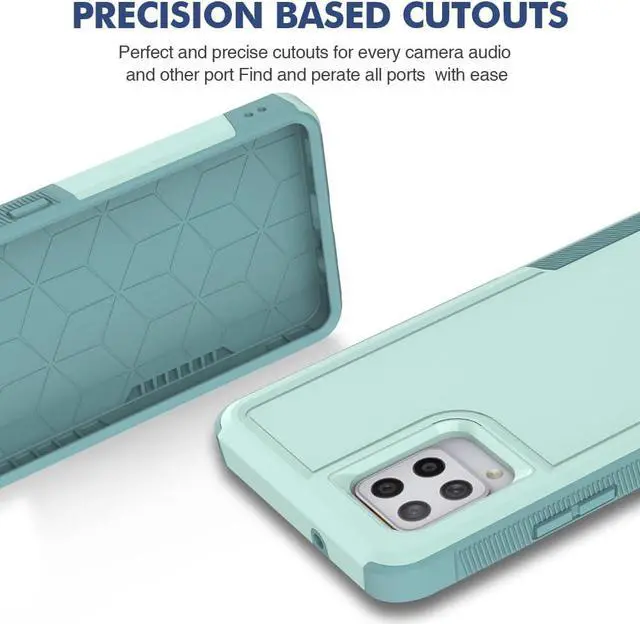 Alt view image 5 of 7 - Jeylly for Galaxy A42 5G Case, Military-Grade Drop Protection, Shock-Absorbing Air-Guard Corners Hard Matte Back Silicone Defense Bumper Designed for Samsung A42 5G Phone Case, Turquoise
