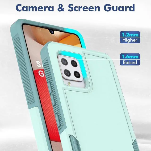 Alt view image 4 of 7 - Jeylly for Galaxy A42 5G Case, Military-Grade Drop Protection, Shock-Absorbing Air-Guard Corners Hard Matte Back Silicone Defense Bumper Designed for Samsung A42 5G Phone Case, Turquoise