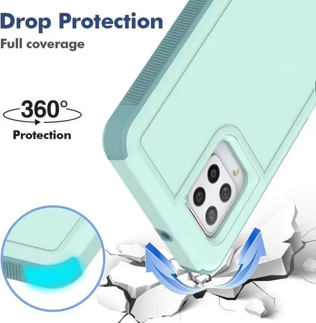 Alt view image 6 of 7 - Jeylly for Galaxy A42 5G Case, Military-Grade Drop Protection, Shock-Absorbing Air-Guard Corners Hard Matte Back Silicone Defense Bumper Designed for Samsung A42 5G Phone Case, Turquoise