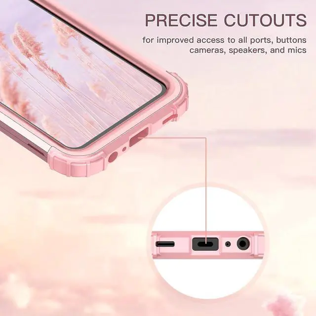 Alt view image 5 of 7 - LONTECT for Galaxy A15 5G Case Glitter Sparkly Bling 3 in 1 Shockproof Heavy Duty Hybrid Sturdy High Impact Protective Cover Case for Samsung Galaxy A15 6.5" 2024,Shiny Rose Gold