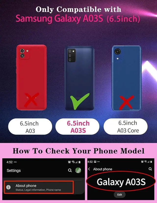 Alt view image 2 of 6 - Goocrux for Samsung Galaxy A03S Case Face for Girls Women Kawaii Cute Girly Phone Cover Preppy Smile Unique Design Aesthetic with Slide Camera Cover Teens Cases for Galaxy A03S 5G 6.5 inch