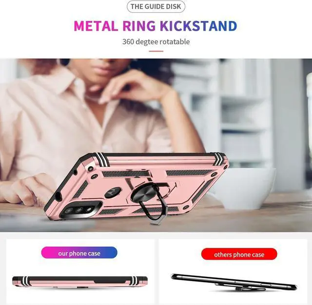 Alt view image 7 of 7 - LeYi for Motorola Moto G Play 2023 Phone Case, Moto G Pure/G Power Case 2022 with 2 Pcs Tempered Glass Screen Protector, Military-Grade Protective Motorola G Play 2023 Case with Kickstand, Rose Gold