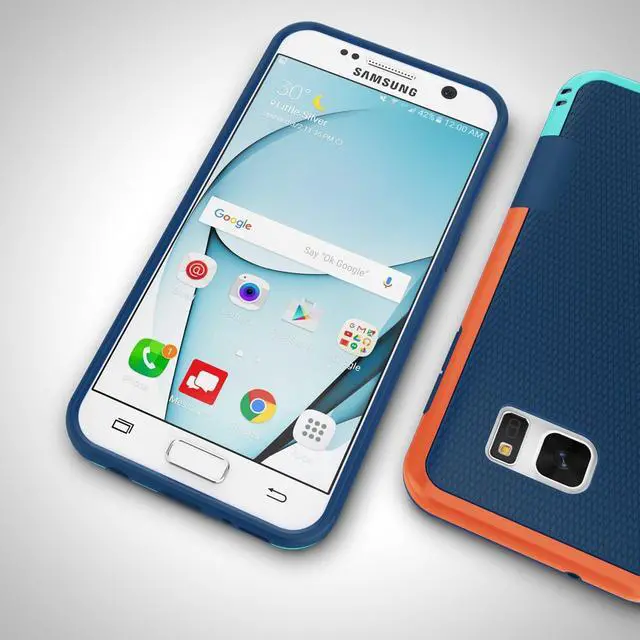 Alt view image 2 of 7 - Galaxy S7 Case, Jeylly [3 Color] Slim Hybrid Impact Rugged Soft TPU & Hard PC Bumper Shockproof Protective Anti-Slip Case Cover Shell for Samsung Galaxy S7 S VII G930 GS7 - Blue