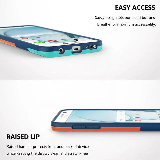 Alt view image 5 of 7 - Galaxy S7 Case, Jeylly [3 Color] Slim Hybrid Impact Rugged Soft TPU & Hard PC Bumper Shockproof Protective Anti-Slip Case Cover Shell for Samsung Galaxy S7 S VII G930 GS7 - Blue