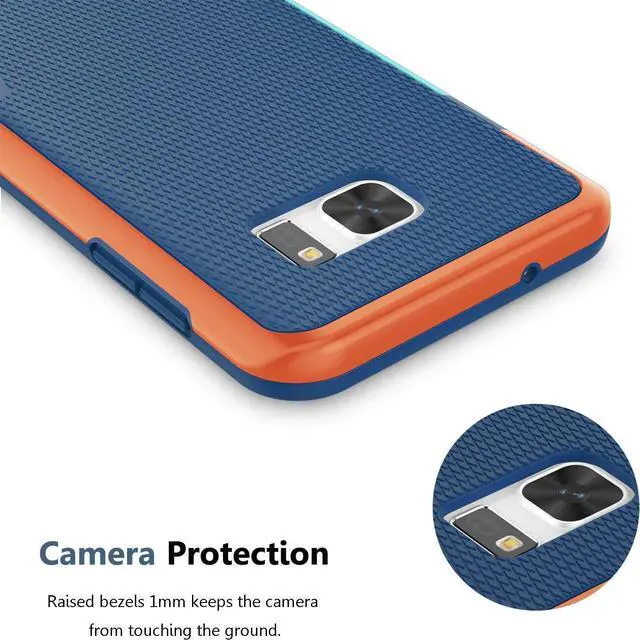 Alt view image 6 of 7 - Galaxy S7 Case, Jeylly [3 Color] Slim Hybrid Impact Rugged Soft TPU & Hard PC Bumper Shockproof Protective Anti-Slip Case Cover Shell for Samsung Galaxy S7 S VII G930 GS7 - Blue
