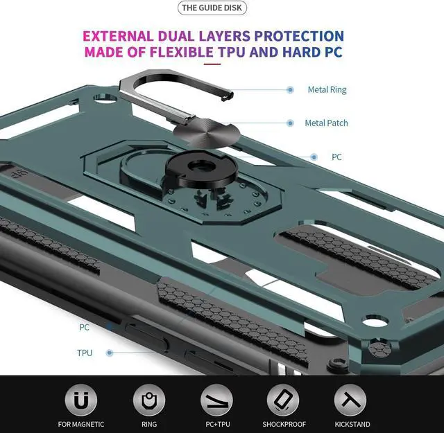 Alt view image 5 of 7 - LeYi for Galaxy S9 Plus Phone Case, Samsung Galaxy S9 Plus Case with [2 Pack] 3D Curved Screen Protector for Men Women, [Military-Grade] Ring Kickstand Protective Case for Galaxy S9 Plus, Green