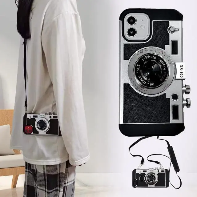 Alt view image 4 of 7 - New Emily in Paris Phone Case, Vintage Camera Design for iPhone 11/12/13 Pro Max, with Long Anti-Lost Lanyard