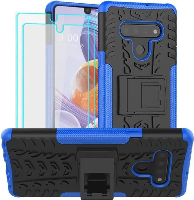 Main image of Yiakeng for LG Stylo 6 Phone Case, Stylo 6 Phone Case with HD Screen Protector, Shockproof Silicone Protective with Kickstand Hard Phone Cover for LG Stylo 6 (Blue)