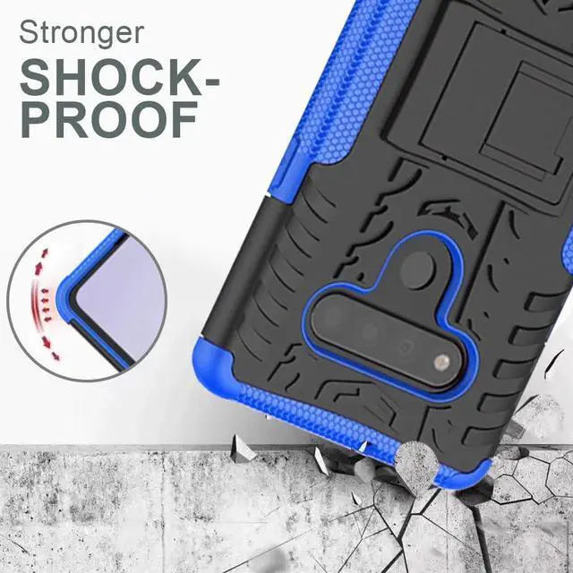 Alt view image 2 of 6 - Yiakeng for LG Stylo 6 Phone Case, Stylo 6 Phone Case with HD Screen Protector, Shockproof Silicone Protective with Kickstand Hard Phone Cover for LG Stylo 6 (Blue)