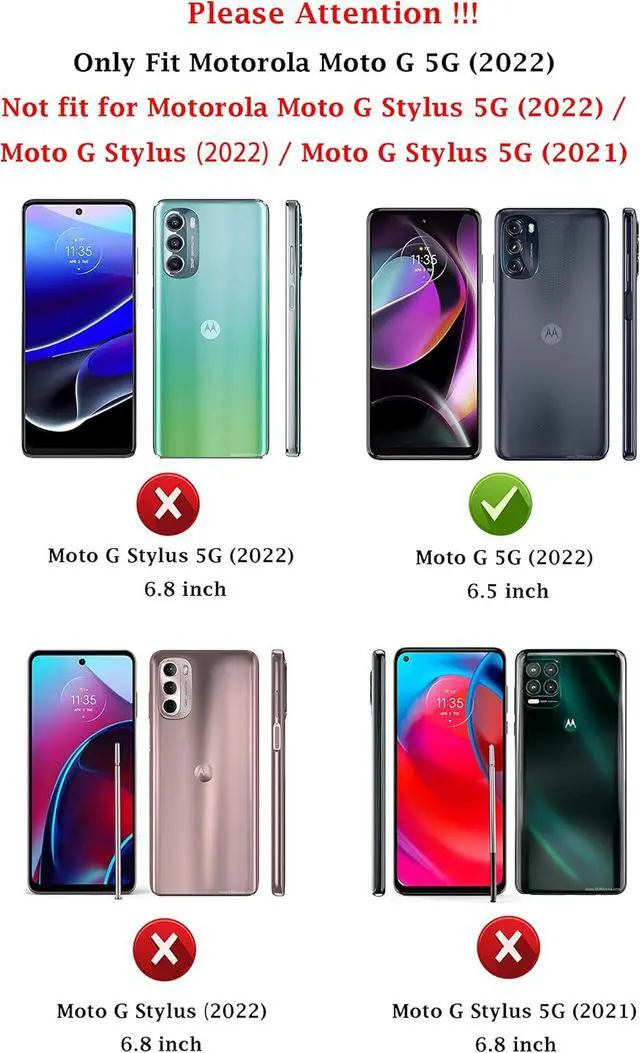 Alt view image 2 of 7 - Motorola Moto G 5G 2022 Case with Screen Protector, Military Grade 16ft Drop Tested Magnetic Ring Holder Kickstand Protective Phone Case, Silver