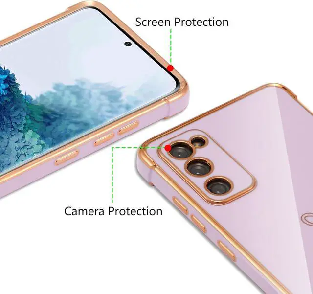 Alt view image 2 of 7 - ZTOFERA Case for Samsung Galaxy S20 FE 5G,Cute Plating Edge Love Hearts Pattern with Camera Lens Protection Phone Case for Galaxy S20 FE 6.5",Purple