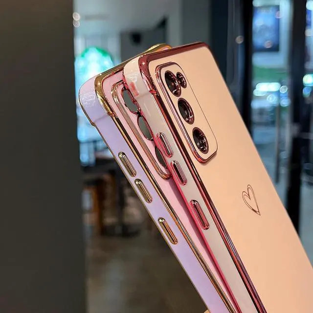 Alt view image 7 of 7 - ZTOFERA Case for Samsung Galaxy S20 FE 5G,Cute Plating Edge Love Hearts Pattern with Camera Lens Protection Phone Case for Galaxy S20 FE 6.5",Purple