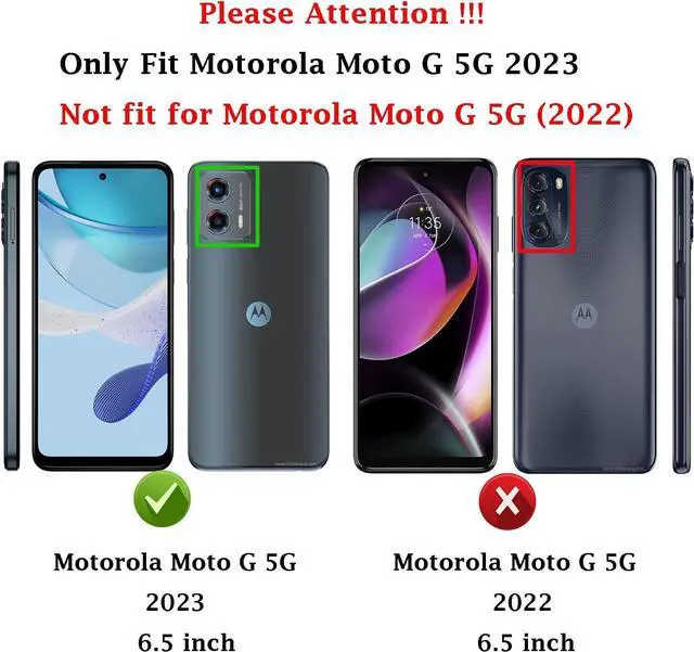 Alt view image 2 of 7 - for Moto G 5G 2023 Case with Slide Camera Cover HD Screen Protector [Military Grade 16ft. Drop Tested] Magnetic Ring Holder Kickstand Protective Phone Case for Motorola Moto G 5G 2023, Red