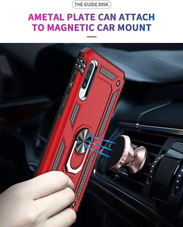 Alt view image 3 of 7 - Military Grade Drop Impact for Samsung Galaxy A50 Case 360 Metal Rotating Ring Kickstand Holder Magnetic Car Mount Armor Heavy Duty Shockproof Case Galaxy A50/A50s/A30s Phone Case (Blue)