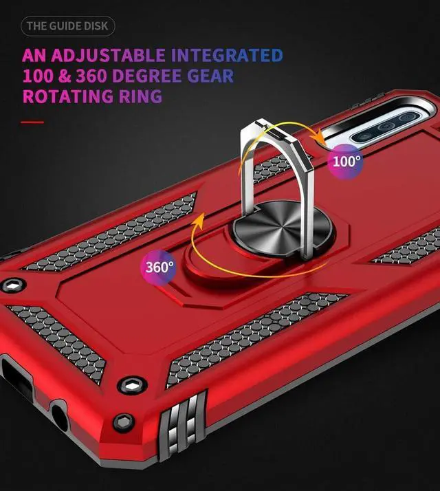 Alt view image 5 of 7 - Military Grade Drop Impact for Samsung Galaxy A50 Case 360 Metal Rotating Ring Kickstand Holder Magnetic Car Mount Armor Heavy Duty Shockproof Case Galaxy A50/A50s/A30s Phone Case (Blue)