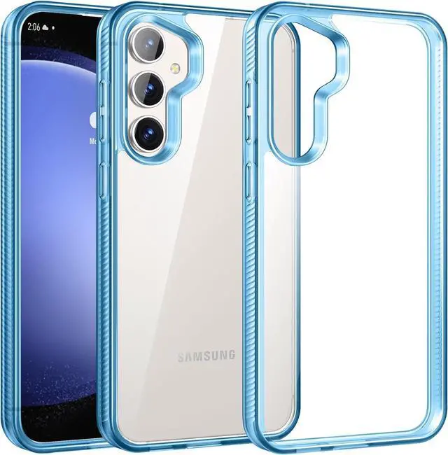 Main image of Rayboen for Samsung Galaxy S23 FE Case Clear, [Non-Yellowing] Shockproof Protective Slim Fit Phone Cover for Galaxy S23FE with Bumper Anti-Slip Silicone Frame & Hard PC Back, Clear Blue