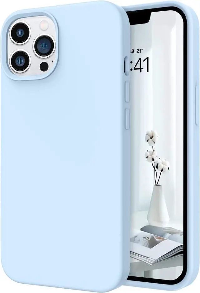 Main image of Telaso Compatible with iPhone 13 Pro Case, Liquid Silicone Soft Gel Rubber iPhone 13 Pro Phone Case Slim Fit Cover with Microfiber Lining Protective Phone Cases, Baby Blue