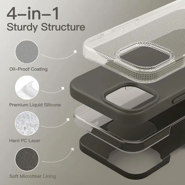 Alt view image 3 of 6 - JETech Silicone Case for iPhone 15 Pro Max 6.7-Inch, Silky-Soft Touch Full-Body Protective Phone Case, Shockproof Cover (Clay)