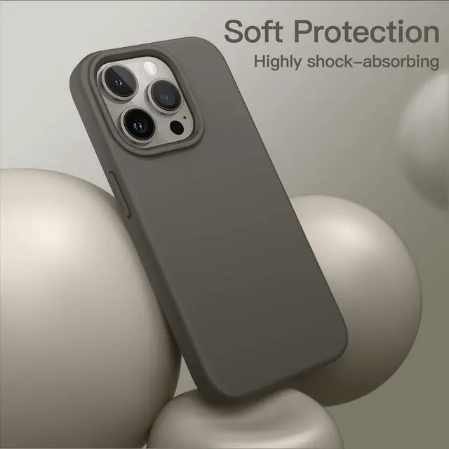 Alt view image 4 of 6 - JETech Silicone Case for iPhone 15 Pro Max 6.7-Inch, Silky-Soft Touch Full-Body Protective Phone Case, Shockproof Cover (Clay)