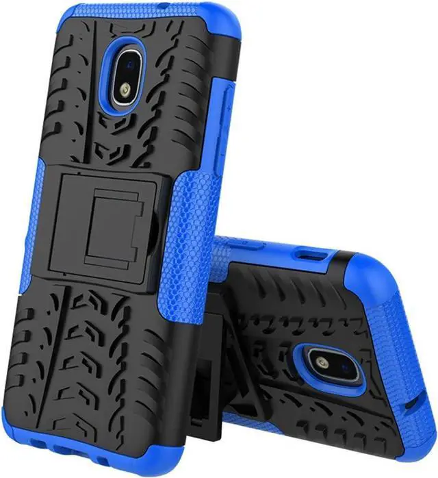 Alt view image 2 of 7 - Yiakeng Galaxy J7 2018 Shockproof Protective Case with Kickstand - Blue