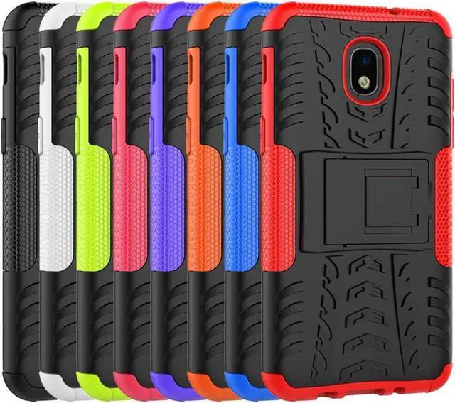 Alt view image 6 of 7 - Yiakeng Galaxy J7 2018 Shockproof Protective Case with Kickstand - Blue