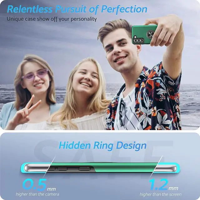 Alt view image 6 of 7 - Anqrp Hidden Series Galaxy S21+ Plus Case 5G,[No Fall-Off Kickstand] 360°Embedded Ring, 15Ft Military Grade Shockproof Protective Phone Case Designed for Samsung Galaxy S21 Plus 6.7 Inch, Green