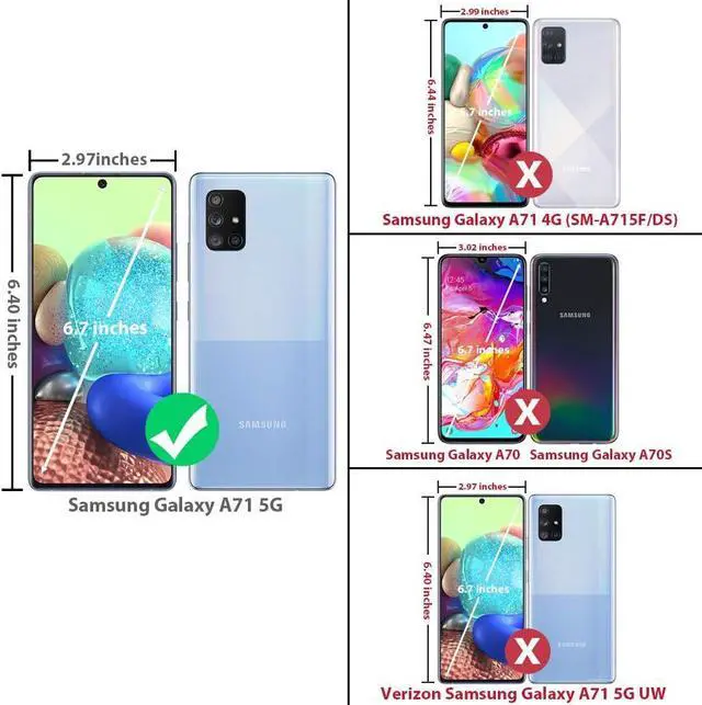 Alt view image 2 of 7 - TJS Compatible with Samsung Galaxy A71 5G Case, with Tempered Glass Screen Protector, Metal Ring Magnetic Support Kickstand Heavy Duty Drop Protector Phone Case (Black)