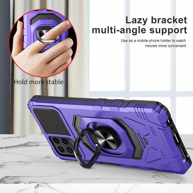 Alt view image 2 of 6 - Ailiber Case for Revvl 6X Pro, T Mobile Revvl 6 5G Phone Case with Screen Protector, Ring Kickstand for Magnetic Car Mount, Military Grade, Heavy Duty Shockproof Cover - Purple