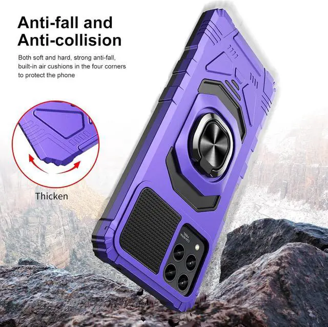 Alt view image 5 of 6 - Ailiber Case for Revvl 6X Pro, T Mobile Revvl 6 5G Phone Case with Screen Protector, Ring Kickstand for Magnetic Car Mount, Military Grade, Heavy Duty Shockproof Cover - Purple