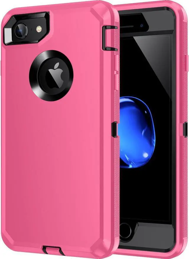 Main image of for iPhone 8 Case,iPhone 7 Case,[Built in Screen Protector] Heavy Duty Shockproof Dust/Drop Proof [3 Layers] Full Body Protection Rugged Cover Case for iPhone 8/7,Pink/Black